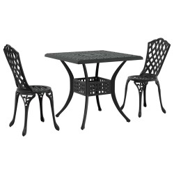 Ensemble de tables de jardin 3 pcs Noir Aluminium coulé 516009516009
