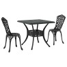 Ensemble de tables de jardin 3 pcs Noir Aluminium coulé 516009516009