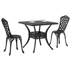 Ensemble de tables de jardin 3 pcs Noir Aluminium coulé 516009516009