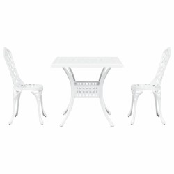 Ensemble de tables de jardin 3 pcs Blanc Aluminium coulé 516010516010