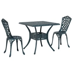 Ensemble de tables de jardin 3 pcs Vert Aluminium coulé 516011516011