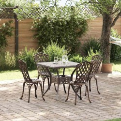 Ensemble de tables de jardin 5 pcs Bronze Aluminium coulé 516012516012