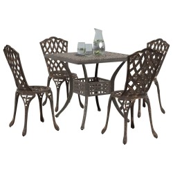 Ensemble de tables de jardin 5 pcs Bronze Aluminium coulé 516012516012