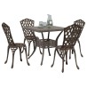 Ensemble de tables de jardin 5 pcs Bronze Aluminium coulé 516012516012