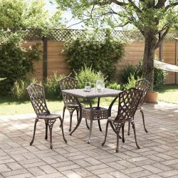Ensemble de tables de jardin 5 pcs Bronze Aluminium coulé 516012516012