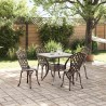 Ensemble de tables de jardin 5 pcs Bronze Aluminium coulé 516012516012