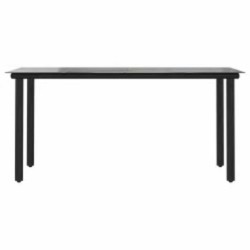 Ensemble à manger jardin coussins 7pcs marron poly rotin verre 516014516014