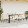 Ensemble à manger jardin coussins 5pcs marron poly rotin verre 516015516015
