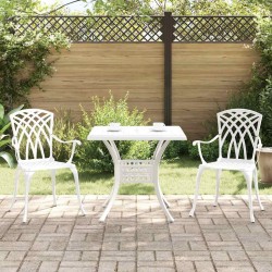 Ensemble de tables de jardin 3 pcs Blanc Aluminium coulé 516023516023