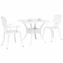 Ensemble de tables de jardin 3 pcs Blanc Aluminium coulé 516023516023