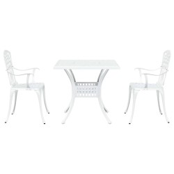 Ensemble de tables de jardin 3 pcs Blanc Aluminium coulé 516023516023