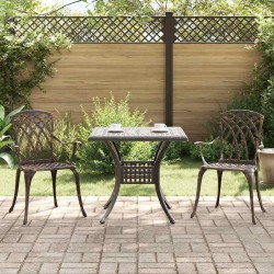 Ensemble de tables de jardin 3 pcs Bronze Aluminium coulé 516026516026