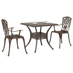 Ensemble de tables de jardin 3 pcs Bronze Aluminium coulé 516026516026