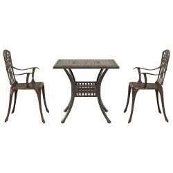 Ensemble de tables de jardin 3 pcs Bronze Aluminium coulé 516026516026