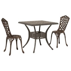 Ensemble de tables de jardin 3 pcs Bronze Aluminium coulé 516027516027