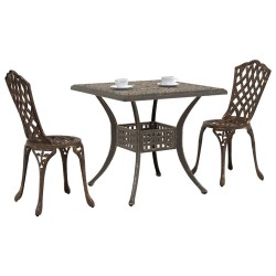 Ensemble de tables de jardin 3 pcs Bronze Aluminium coulé 516027516027