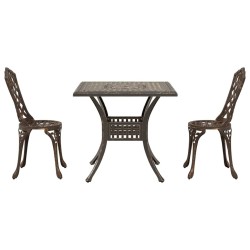 Ensemble de tables de jardin 3 pcs Bronze Aluminium coulé 516027516027