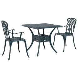 Ensemble de tables de jardin 3 pcs Vert Aluminium coulé 516028516028