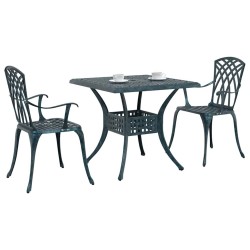 Ensemble de tables de jardin 3 pcs Vert Aluminium coulé 516028516028