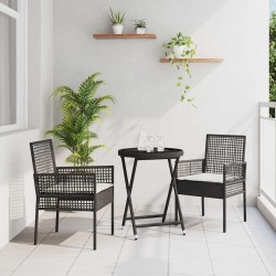 Ensemble bistro de jardin 3 pcs Noir polyrotin 516030516030
