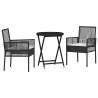 Ensemble bistro de jardin 3 pcs Noir polyrotin 516030516030