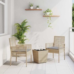 Ensemble bistro de jardin 3 pcs Beige polyrotin 516033516033