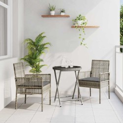Ensemble bistro de jardin 3 pcs Gris polyrotin 516034516034