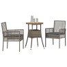 Ensemble de salle à manger pour jardin 3 pcs Gris polyrotin 516038516038