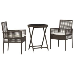 Ensemble bistro de jardin 3 pcs Marron polyrotin 516039516039