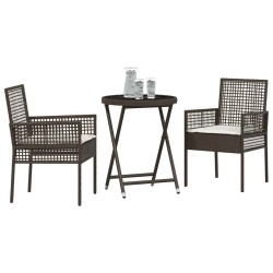 Ensemble bistro de jardin 3 pcs Marron polyrotin 516039516039