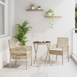 Ensemble bistro de jardin 3 pcs Beige polyrotin 516040516040