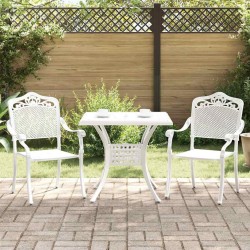 Ensemble de tables de jardin 3 pcs Blanc Aluminium coulé 516041516041