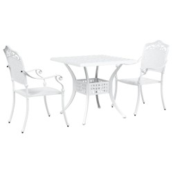 Ensemble de tables de jardin 3 pcs Blanc Aluminium coulé 516041516041