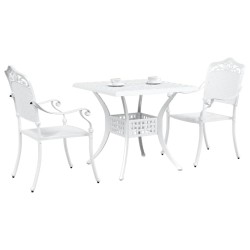 Ensemble de tables de jardin 3 pcs Blanc Aluminium coulé 516041516041