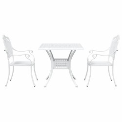 Ensemble de tables de jardin 3 pcs Blanc Aluminium coulé 516041516041