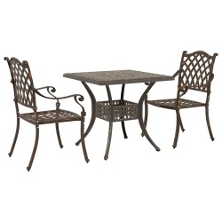 Ensemble de tables de jardin 3 pcs Bronze Aluminium coulé 516043516043
