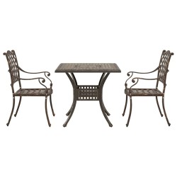 Ensemble de tables de jardin 3 pcs Bronze Aluminium coulé 516043516043