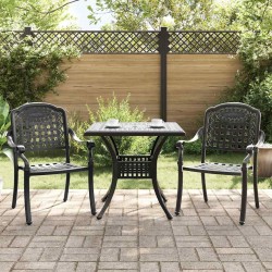 Ensemble de tables de jardin 3 pcs Noir Aluminium coulé 516044516044