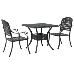 Ensemble de tables de jardin 3 pcs Noir Aluminium coulé 516044516044