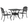 Ensemble de tables de jardin 3 pcs Noir Aluminium coulé 516044516044