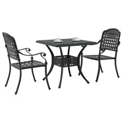 Ensemble de tables de jardin 3 pcs Noir Aluminium coulé 516044516044