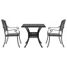 Ensemble de tables de jardin 3 pcs Noir Aluminium coulé 516044516044