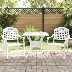 Ensemble de tables de jardin 3 pcs Blanc Aluminium coulé 516045516045