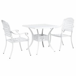 Ensemble de tables de jardin 3 pcs Blanc Aluminium coulé 516045516045