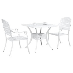 Ensemble de tables de jardin 3 pcs Blanc Aluminium coulé 516045516045