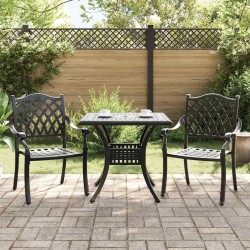 Ensemble de tables de jardin 3 pcs Noir Aluminium coulé 516046516046
