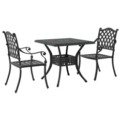 Ensemble de tables de jardin 3 pcs Noir Aluminium coulé 516046516046