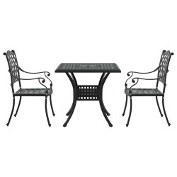 Ensemble de tables de jardin 3 pcs Noir Aluminium coulé 516046516046