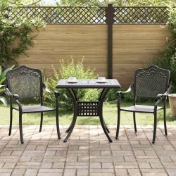 Ensemble de tables de jardin 3 pcs Noir Aluminium coulé 516047516047