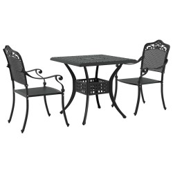 Ensemble de tables de jardin 3 pcs Noir Aluminium coulé 516047516047